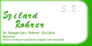 szilard rohrer business card